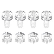 50 Sets Clear Acrylic Screws and Nuts Kit, M3 x 6mm PC Transparent Round Head Phillips Bolts with Hex Nuts, Bolts and Nuts Kit for Machine Electronic
