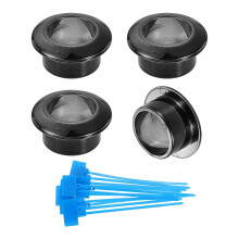 4Pcs Desk Grommets, 11/16" (18mm) ABS Plastic Cable Hole Cover Wire Cord Organizer with Marked Cable Ties for Home Office Desktop Wire, Metallic Black