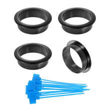 4Pcs Desk Grommets, 2" (50mm) ABS Plastic Cable Hole Cover Wire Cord Organizer with Marked Cable Ties for Home Office Desktop Wire, Metallic Black