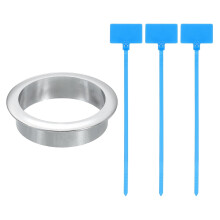 Desk Grommet, 2-3/8" (60mm) Zinc Alloy Cable Hole Cover Wire Cord Organizer with Marked Cable Ties for Home Office Desktop Wire, Silver Tone