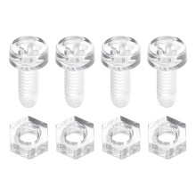 50 Sets Clear Acrylic Screws and Nuts Kit, M4 x 10mm PC Transparent Round Head Phillips Bolts with Hex Nuts, Bolts and Nuts Kit for Machine Electronic