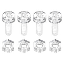 100 Sets Clear Acrylic Screws and Nuts Kit, M3 x 8mm PC Transparent Round Head Phillips Bolts with Hex Nuts, Bolts and Nuts Kit for Machine Electronic