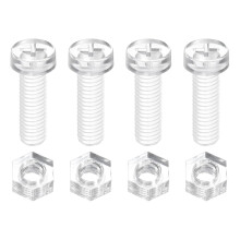 100 Sets Clear Acrylic Screws and Nuts Kit, M6 x 20mm PC Transparent Round Head Phillips Bolts with Hex Nuts, Bolts and Nuts Kit for Machine Electroni