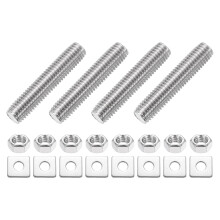 4Pcs Fully Threaded Rod, M10-1.5 Thread Pitch 50mm Length Stainless Steel Right Hand Fully Threaded Studs with Nuts and Washers for Clamps, Hangers an