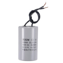 CBB60 Run Capacitor 22uF 450V AC 2 Wires 50/60Hz Cylinder 72x42mm for Air Compressor Water Pump Motor