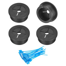 4Pcs Cable Cord Grommet, 1-1/8"(28mm) Rubber Desk Grommets Wire Pass Through Hole Cover with Marked Cable Ties for Home Office Cable Wire Protection,