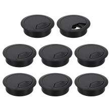8 Pcs 53mm (2.09 Inch) Desk Grommet, Plastic Cable Hole Cover, Wire Cord Cable Organizer for Home Office Computer Desk Cabinet, Black