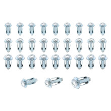 30 Set M4 M5 M6 Jack Nuts, Carbon Steel Zinc Finish Expansion Screw Petal Nut, Multi-Grip Insert Rivet Nut Fasteners for Hollow Wall Iron Skin Line Us
