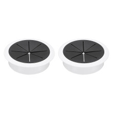 2 Pcs Desk Grommet, 3.15 inch 80mm Desk Cable Hole Cover Wire Hole Insert for Home Office Table Cabinet Cord Organizer, Black/White