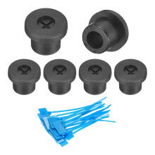 6Pcs Cable Cord Grommet, 3/8"(10mm) Rubber Desk Grommets Wire Pass Through Hole Cover with Marked Cable Ties for Home Office Cable Wire Protection, Bl