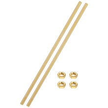 2 Sets Brass Fully Threaded Rod, M6x1mm Pitch Right Hand Threads Studs with Solid Brass Hex Nuts, 200mm/8 Long Threaded Screw Rods Fasteners for Ancho