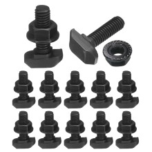 12pcs M6x20mm t Slot Drop-in Bolt, Carbon Steel Hammer Head Bolts t Shape Stud Sliding Screw with M6 Hexagon Flange Nuts for European Standard 30 Seri
