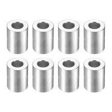 8Pcs Aluminum Spacer 3/4" OD x 3/8" ID x 1" Length Screw Standoff Bushing Plain Finish Unthreaded Round Metal Spacer for Screws Bolts and Rods, Silver
