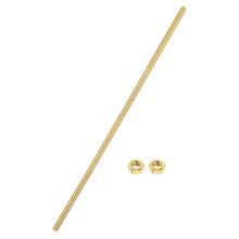 Brass Fully Threaded Rod, M5x0.8mm Pitch Right Hand Threads Studs with Solid Brass Hex Nuts, 200mm/8 Long Threaded Screw Rods Fasteners for Anchors Bo