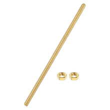Brass Fully Threaded Rod, M5x0.8mm Pitch Right Hand Threads Studs with Solid Brass Hex Nuts, 150mm/6 Long Threaded Screw Rods Fasteners for Anchors Bo