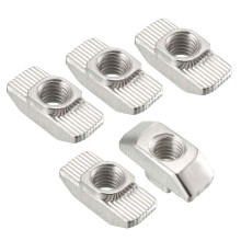 Sliding T Slot Nuts, M6 Half Round Roll in T-Nut for 4040 Series Aluminum Extrusion Profile, Carbon Steel Nickel-Plated, Pack of 10