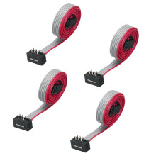 IDC Wire Flat Ribbon Cable FC/FD Connector A-Type 6Pins 2.54mm Pitch 0.5m Length Gray, 4pcs