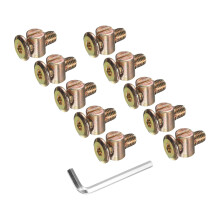 10Pcs Bed Frame Bolts, M8x20mm Hex Socket Head Cap Screws Bolts with Barrel Nuts Hardware Replacement Kit & M5 Hex Wrench for Furniture, Beds, Chair