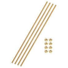 4 Sets Brass Fully Threaded Rod, M2x0.4mm Pitch Right Hand Threads Studs with Solid Brass Hex Nuts, 100mm/4 Long Threaded Screw Rods Fasteners for Anc