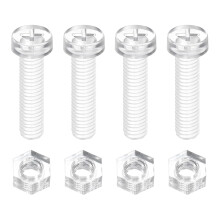 50 Sets Clear Acrylic Screws and Nuts Kit, M6 x 25mm PC Transparent Round Head Phillips Bolts with Hex Nuts, Bolts and Nuts Kit for Machine Electronic