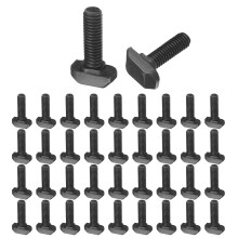 40pcs M6x20mm t Slot Drop-in Bolt, Carbon Steel Hammer Head Bolts t Shape Stud Sliding Screw for European Standard 30 Series Aluminum Profile
