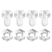 100 Sets Clear Acrylic Screws and Nuts Kit, M5 x 8mm PC Transparent Round Head Phillips Bolts with Hex Nuts, Bolts and Nuts Kit for Machine Electronic