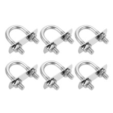M8 Round U-Bolts, 6 Sets 22mm(0.87") Inner Width 49mm(1.93") Length 201 Stainless Steel U-Clamp Bolt with Plates & Nuts for Automobile, Trailer, Boat