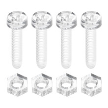 100 Sets Clear Acrylic Screws and Nuts Kit, M4 x 18mm PC Transparent Round Head Phillips Bolts with Hex Nuts, Bolts and Nuts Kit for Machine Electroni