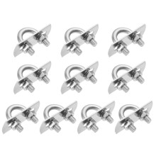 M6 Round U-Bolts, 10 Sets 12mm(0.47") Inner Width 30.7mm(1.21") Length 201 Stainless Steel U-Clamp Bolt with Plates & Nuts for Automobile, Trailer, Bo