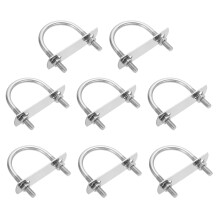 M6 Round U-Bolts, 8 Sets 38mm(1.5") Inner Width 58mm(2.28") Length 201 Stainless Steel U-Clamp Bolt with Plates & Nuts for Automobile, Trailer, Boat T
