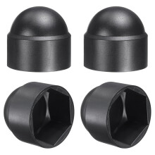 4Pcs Hex Nut Cover, M22x32x35mm Plastic Dome Nut Protection Cap Hex Screws Bolt Covers for Indoor Outdoor Furniture Automotive Bolts Decoration, Black