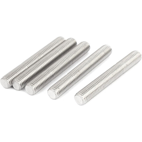 M14 x 100mm 304 Stainless Steel Right Hand Thread Fully Threaded Rod Stud 5PCS