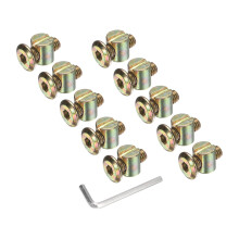 20Pcs Bed Frame Bolts, M6x16mm Hex Socket Head Cap Screws Bolts with Barrel Nuts Hardware Replacement Kit & M4 Hex Wrench for Furniture, Beds, Chair