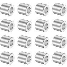 16Pcs Aluminum Spacer 1/4" ID x 3/8" OD x 11/32" Length(6.1x10x9mm) Screw Standoff Bushing Plain Finish Unthreaded Round Metal Spacer for M6 Screws Bo