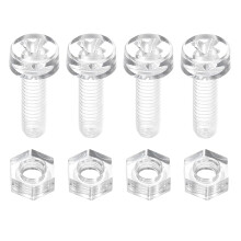 50 Sets Clear Acrylic Screws and Nuts Kit, M3 x 10mm PC Transparent Round Head Phillips Bolts with Hex Nuts, Bolts and Nuts Kit for Machine Electronic