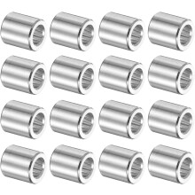 16Pcs Aluminum Spacer 1/8" ID x 7/32" OD x 1/4" Length(3.1x5.5x6mm) Screw Standoff Bushing Plain Finish Unthreaded Round Metal Spacer for M3 Screws Bo