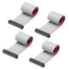 IDC Wire Flat Ribbon Cable FC/FD Connector A-Type 26Pins 2.54mm Pitch 0.3Meters Length Gray, 4pcs