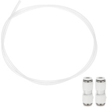 3.28ft PTFE Tubing Hose, 3mm ID x 4 mm OD Insulating 3D Printer Hose Ultra-Smooth with Pneumatic Fittings for 3D Printer Conveying Tubing, White