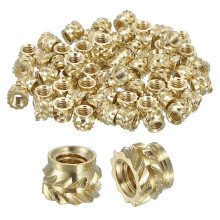 Knurled Insert Nuts, 130pcs M3 x 3.5mm Length x 5mm OD 3D Printing Brass Nuts Female Threaded Inserts Brass Heat Set Insert Embedment Nut