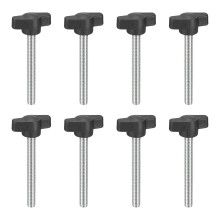 8Pcs Clamping Screw Knob, M6 x 50mm Metric Carbon Steel t Shaped Thumb Screws Handle for Quick Remove Hand Tightening Knob Replacement
