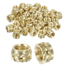 Knurled Insert Nuts, 60pcs M5 x 4mm Length x 7mm OD 3D Printing Brass Nuts Female Threaded Inserts Brass Heat Set Insert Embedment Nut