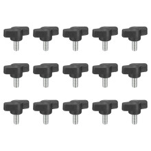 15Pcs Clamping Screw Knob, M6 x 12mm Metric Carbon Steel t Shaped Thumb Screws Handle for Quick Remove Hand Tightening Knob Replacement
