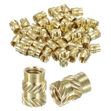 Knurled Insert Nuts, 60pcs M5 x 10mm Length x 7mm OD 3D Printing Brass Nuts Female Threaded Inserts Brass Heat Set Insert Embedment Nut