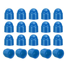 20Pcs Hex Nut Cover, M6x10x14mm Plastic Dome Nut Protection Cap Hex Screws Bolt Covers for Indoor Outdoor Furniture Automotive Bolts Decoration, Blue