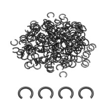 200Pcs Round Wire C-Clips, 70Mn Carbon Structural Steel Internal Snap Rings, Retaining Rings Round Wire Snap Rings for 4mm Hole, Black