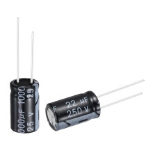 24pcs 22uF 250V 10x17mm Electrolytic Capacitor Radial Leads Aluminum mfd Micro Farad Capacitors for Power Supplies Audio Amplifiers Lighting Systems C