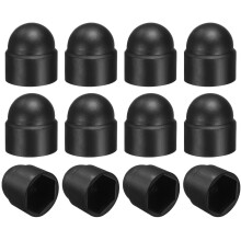 12Pcs Hex Nut Cover, M10x17x20mm Plastic Dome Nut Protection Cap Hex Screws Bolt Covers for Indoor Outdoor Furniture Automotive Bolts Decoration, Blac