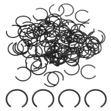 100Pcs Round Wire C-Clips, 70Mn Carbon Structural Steel Internal Snap Rings, Retaining Rings Round Wire Snap Rings for 12mm Hole, Black