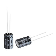 50pcs 100uF 63V 8x12mm Electrolytic Capacitor Radial Leads Aluminum mfd Micro Farad Capacitors for Power Supplies Audio Amplifiers Lighting Systems Ci