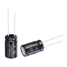 24pcs 2200uF 10V 10x17mm Electrolytic Capacitor Radial Leads Aluminum mfd Micro Farad Capacitors for Power Supplies Audio Amplifiers Lighting Systems